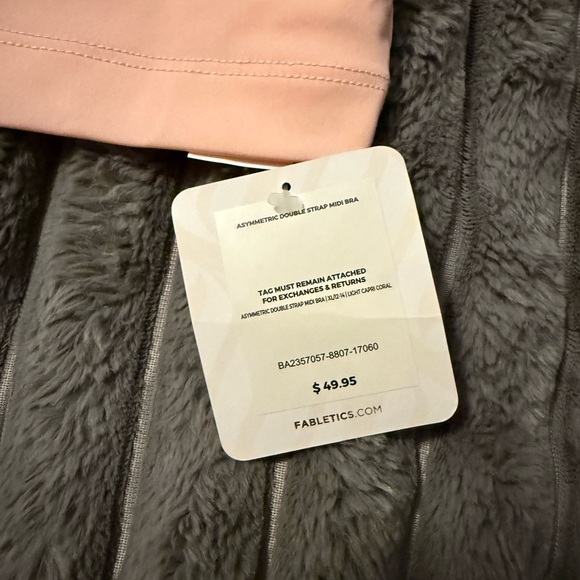 Fabletics Pink One-Shoulder Low Impact Bra - Picture 2 of 5